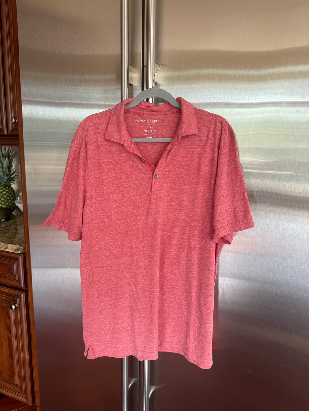 Banana Republic Men's Red Heather Polo Shirt, size XL